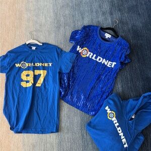 Worldnet Hoodie, Tee Shirt and Sequin Shirt Bundle